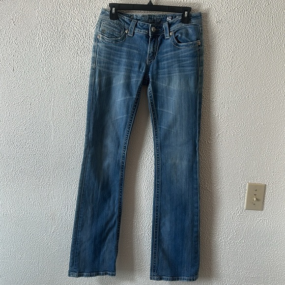 Miss Me Denim Boot Cut Jeans with Silver Embroidery - Picture 6 of 15